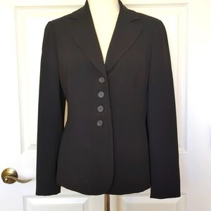 Ann Taylor 4 Button Fitted Black Career Blazer Size 8